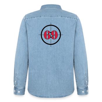 Représente : 69 - Chemise en denim homme bio Stanley/Stella - bleu clair délavé - Dos - AI Model Male 185 light (185cm)