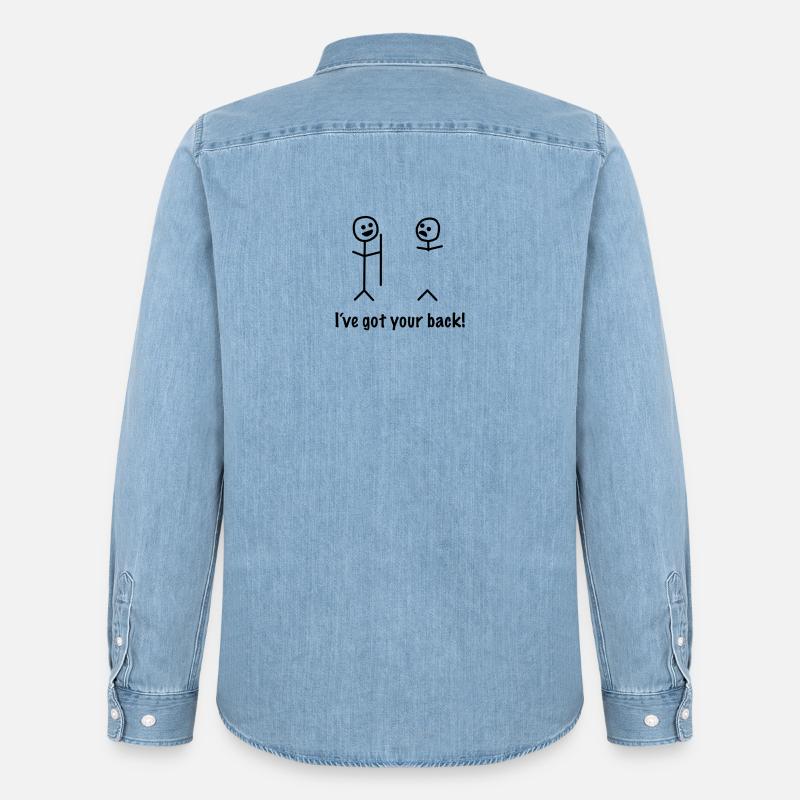 Strichmännchen lustig cool - Männer Jeanshemd Organic von Stanley/Stella - verwaschenes Hellblau
