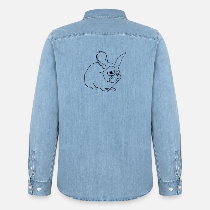 Hase oder Mops - Männer Jeanshemd Organic von Stanley/Stella - verwaschenes Hellblau