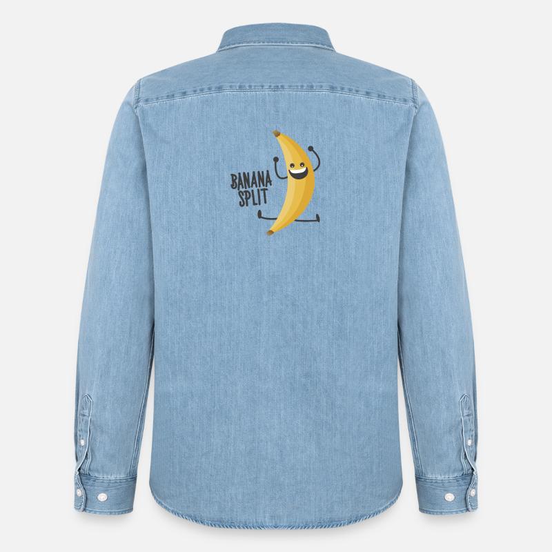 Bananasplit - Männer Jeanshemd Organic von Stanley/Stella - verwaschenes Hellblau