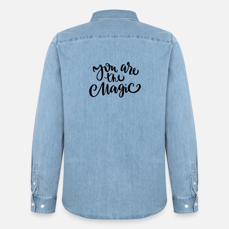 Du bist magisch - Magic - Männer Jeanshemd Organic von Stanley/Stella - verwaschenes Hellblau
