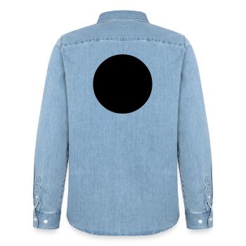 Blau-grüner Globus - Männer Jeanshemd Organic von Stanley/Stella - verwaschenes Hellblau - Hinten - AI Model Male 185 light (185cm)