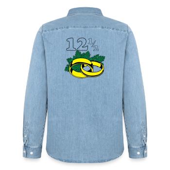 Parsley Wedding , 12,5 Years Wedding Anniversary (25) - Men’s Organic Denim Shirt by Stanley/Stella - light wash - Back - AI Model Male 185 light (185cm)