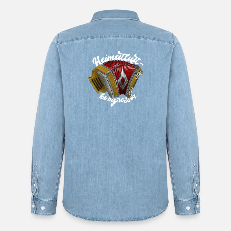 Heimatluftkompressor // hell | ZiachON! - Männer Jeanshemd Organic von Stanley/Stella - verwaschenes Hellblau