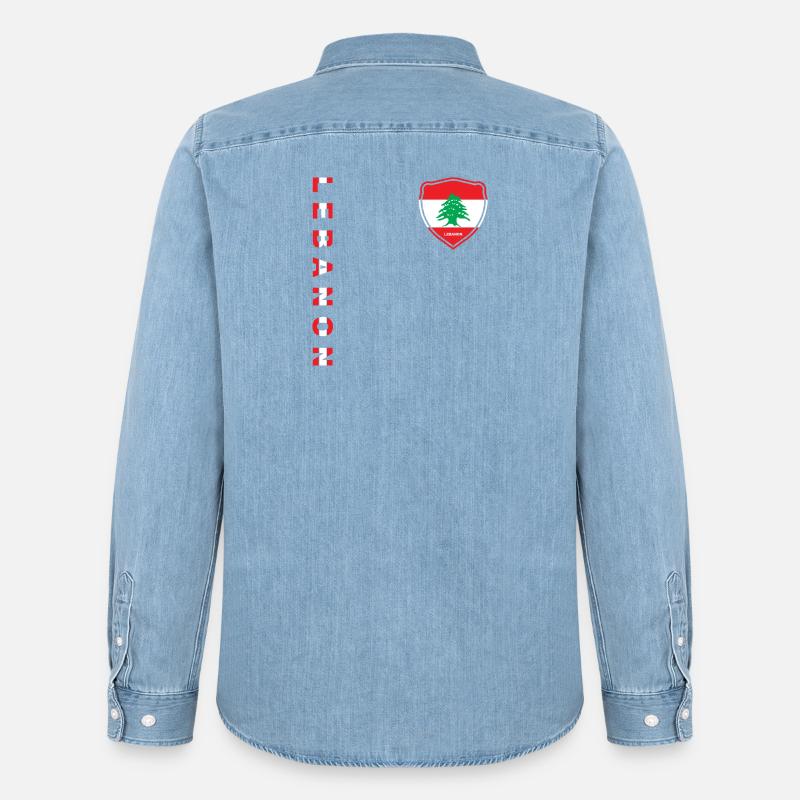 Libanon Beirut Libanese Libanesin Libanesisch LBN - Männer Jeanshemd Organic von Stanley/Stella - verwaschenes Hellblau