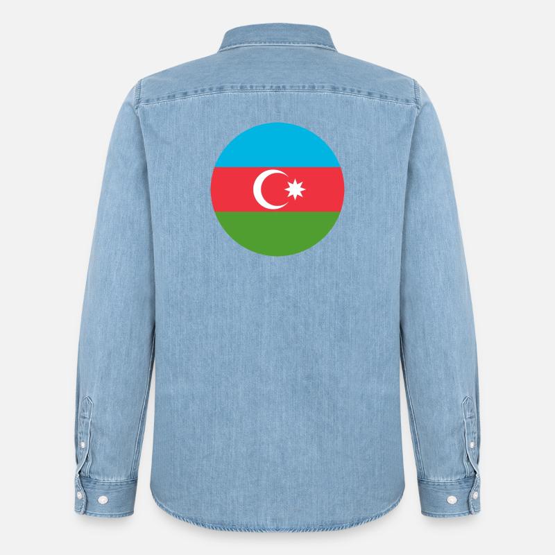 Aufkleber Luftwaffe Roundel Aserbaidschan Luftwaffe - Männer Jeanshemd Organic von Stanley/Stella - verwaschenes Hellblau