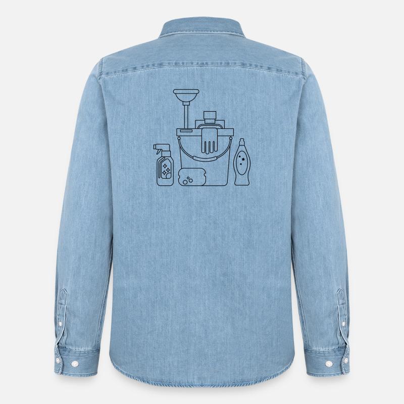 Putzeimer - Männer Jeanshemd Organic von Stanley/Stella - verwaschenes Hellblau