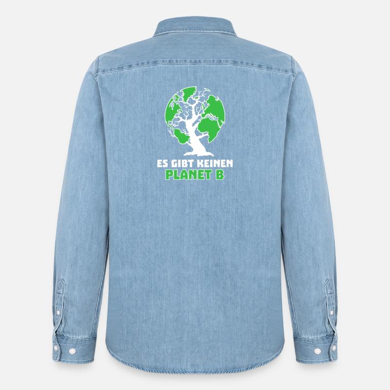 Baum Mutter Erde Planet Umwelt Statement - Männer Jeanshemd Organic von Stanley/Stella - verwaschenes Hellblau