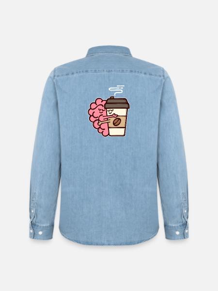 Kaffee Trinken Kaffeebohnen Kaffeeliebhaber - Männer Jeanshemd Organic von Stanley/Stella - verwaschenes Hellblau
