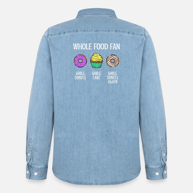 Donut Statement Süßigkeiten Kuchen Cupcake - Männer Jeanshemd Organic von Stanley/Stella - verwaschenes Hellblau