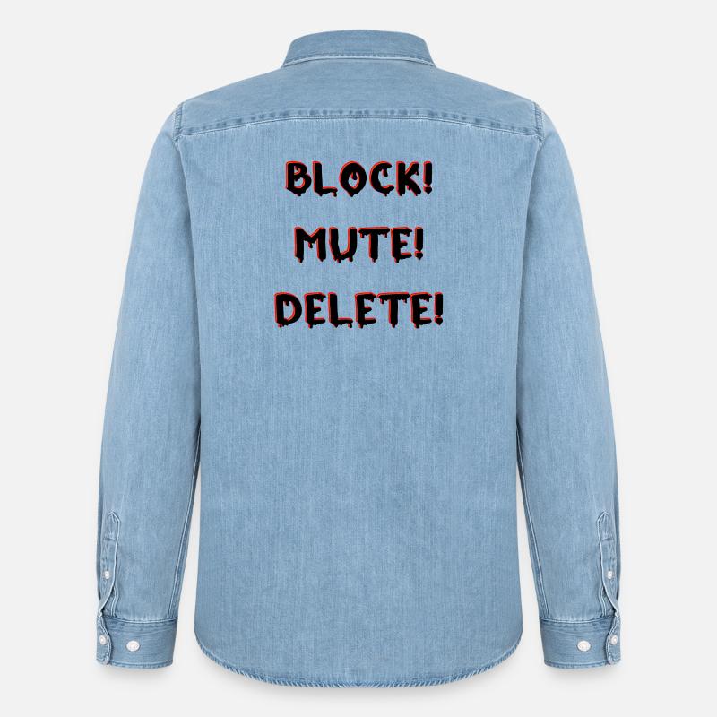 BLOCK MUTE DELETE - Männer Jeanshemd Organic von Stanley/Stella - verwaschenes Hellblau