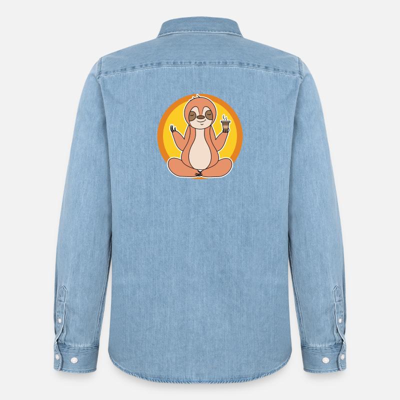Faultier Langschläfer Dschungel Säugetier Tier - Männer Jeanshemd Organic von Stanley/Stella - verwaschenes Hellblau