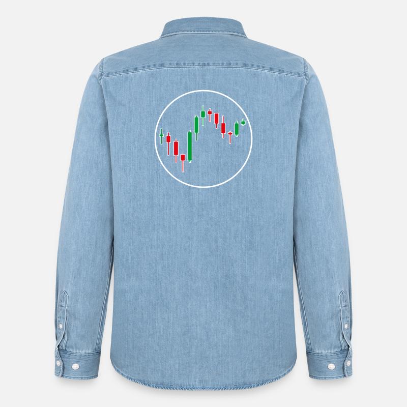 Trading Forex Chart Design - Männer Jeanshemd Organic von Stanley/Stella - verwaschenes Hellblau