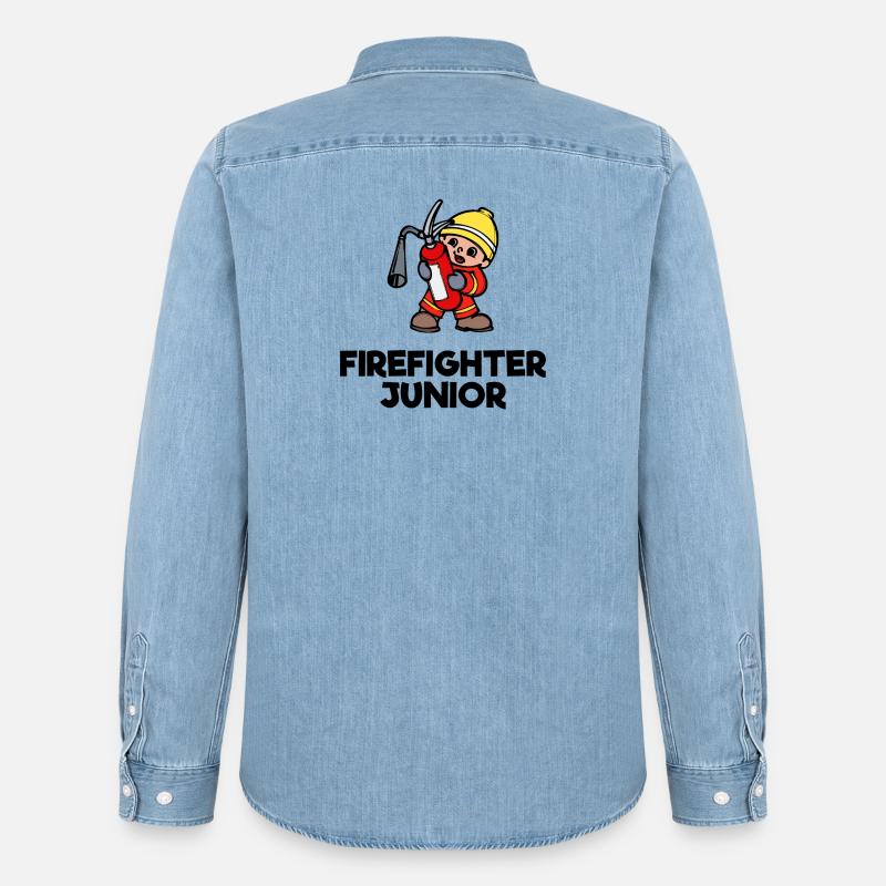 Freiwillige Feuerwehr Lebensretter Statement - Männer Jeanshemd Organic von Stanley/Stella - verwaschenes Hellblau