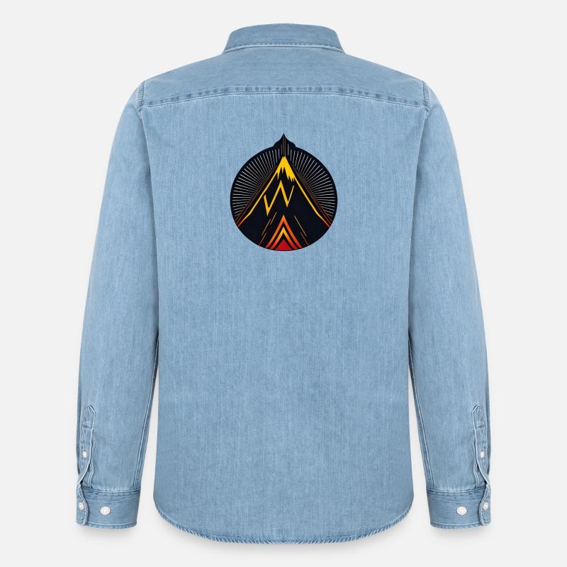 Vulkan logo - Männer Jeanshemd Organic von Stanley/Stella - verwaschenes Hellblau