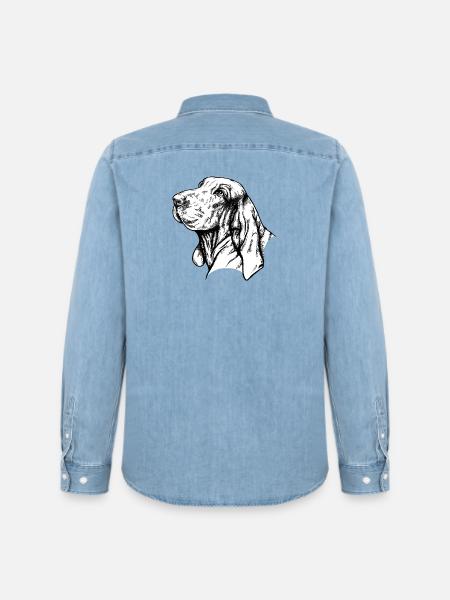 Bracco Italiano Portrait - Men’s Organic Denim Shirt by Stanley/Stella - light wash