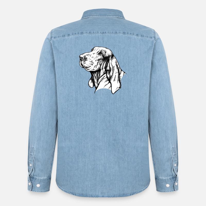 Bracco Italiano Portrait - Männer Jeanshemd Organic von Stanley/Stella - verwaschenes Hellblau