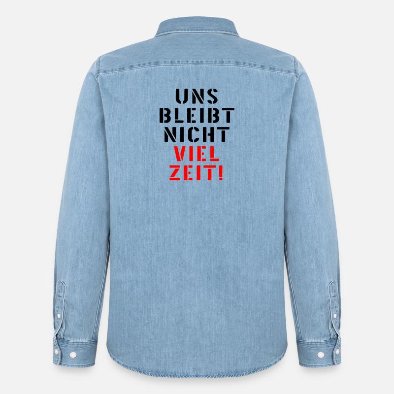 LEBENSZEIT DRINGLICHKEIT ZEIT SPRÜCHE - Männer Jeanshemd Organic von Stanley/Stella - verwaschenes Hellblau