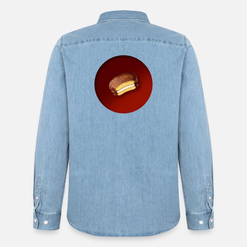 ein leckerer Keks mit Schokolade - Männer Jeanshemd Organic von Stanley/Stella - verwaschenes Hellblau