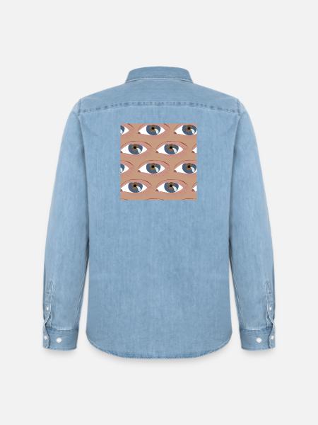 Les yeux alignés - Chemise en denim homme bio Stanley/Stella - bleu clair délavé