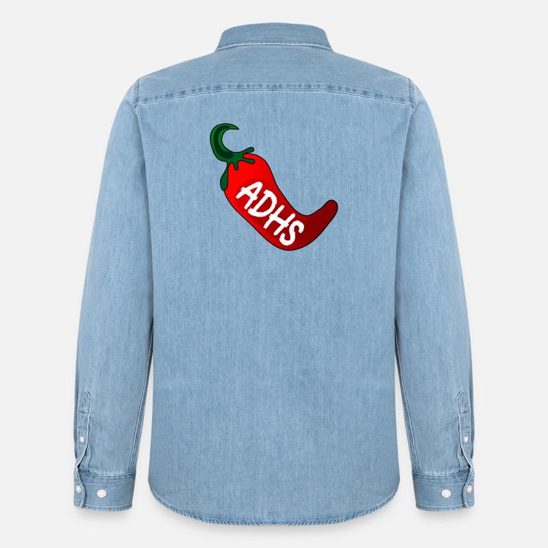 ADHS CHILISCHOTE - Männer Jeanshemd Organic von Stanley/Stella - verwaschenes Hellblau
