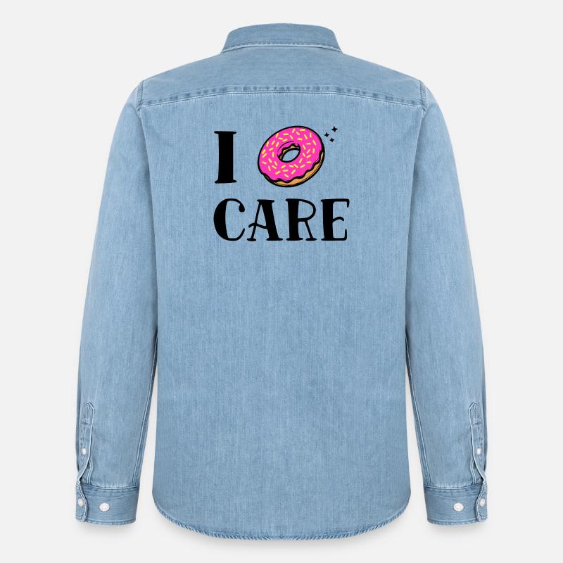 Is Mir Egal Witzig Donut Statement - Männer Jeanshemd Organic von Stanley/Stella - verwaschenes Hellblau