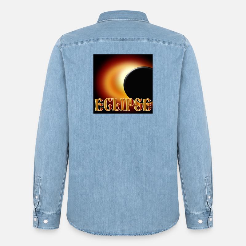 SOLAR ECLIPSE ECLIPSE ASTRONOMY - Men’s Organic Denim Shirt by Stanley/Stella - light wash