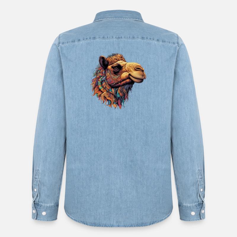 Kamel - Männer Jeanshemd Organic von Stanley/Stella - verwaschenes Hellblau