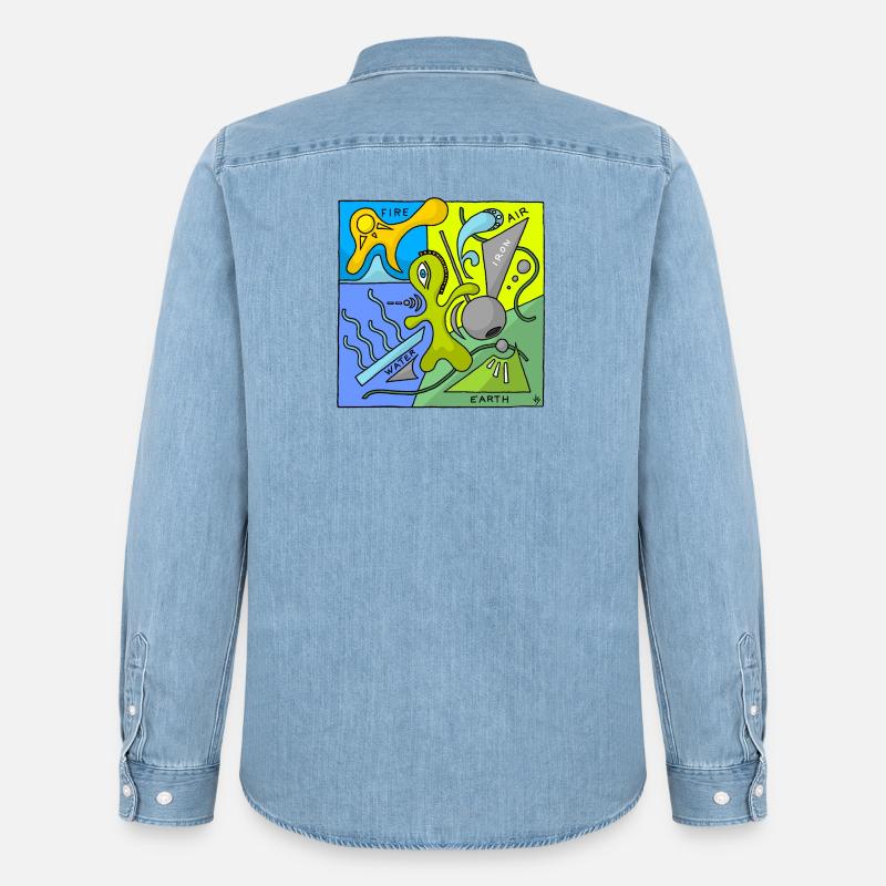 Ofenelemente - Männer Jeanshemd Organic von Stanley/Stella - verwaschenes Hellblau