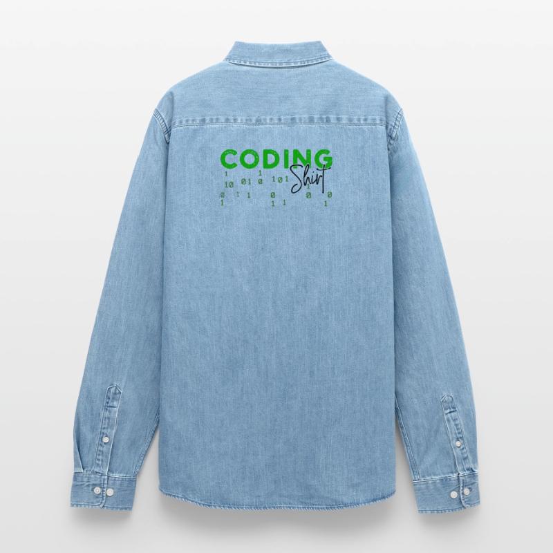 Coden Developer Programmierer Webentwickler Spruch Männer Jeanshemd Organic von Stanley/Stella