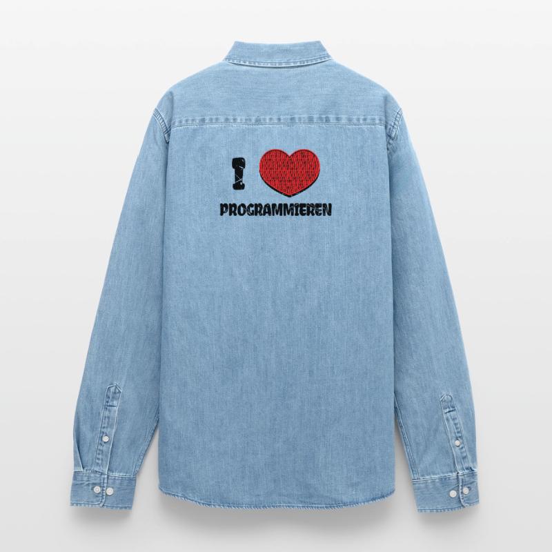 Developer Herz Webentwickler Statement Computer Männer Jeanshemd Organic von Stanley/Stella