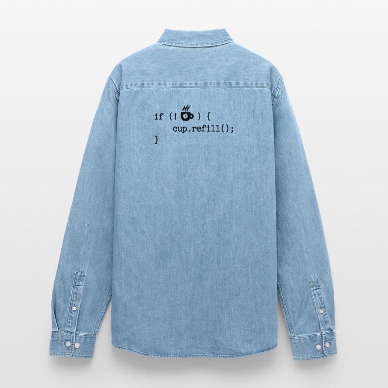 Developer Programmierer Code Webentwickler Debug Männer Jeanshemd Organic von Stanley/Stella