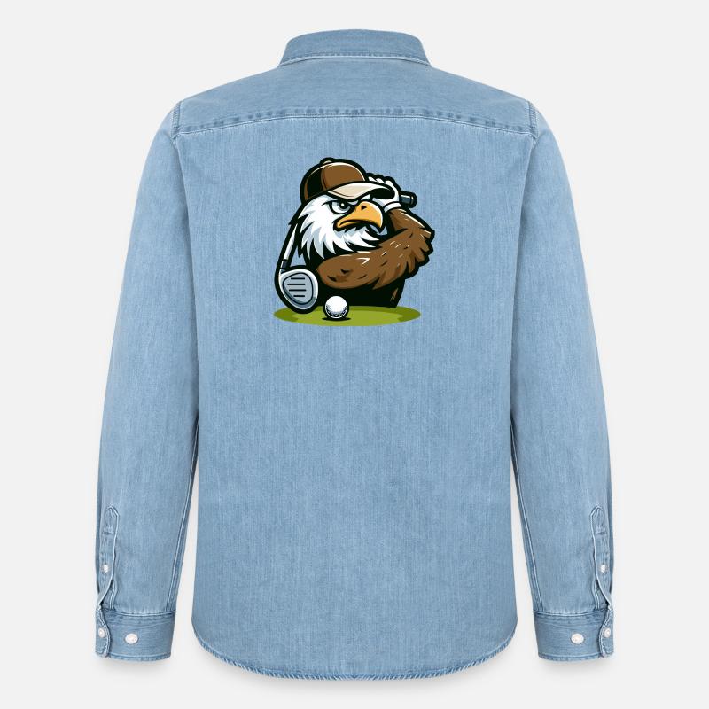 Eagle Ace: Der Golf-Pro - Männer Jeanshemd Organic von Stanley/Stella - verwaschenes Hellblau
