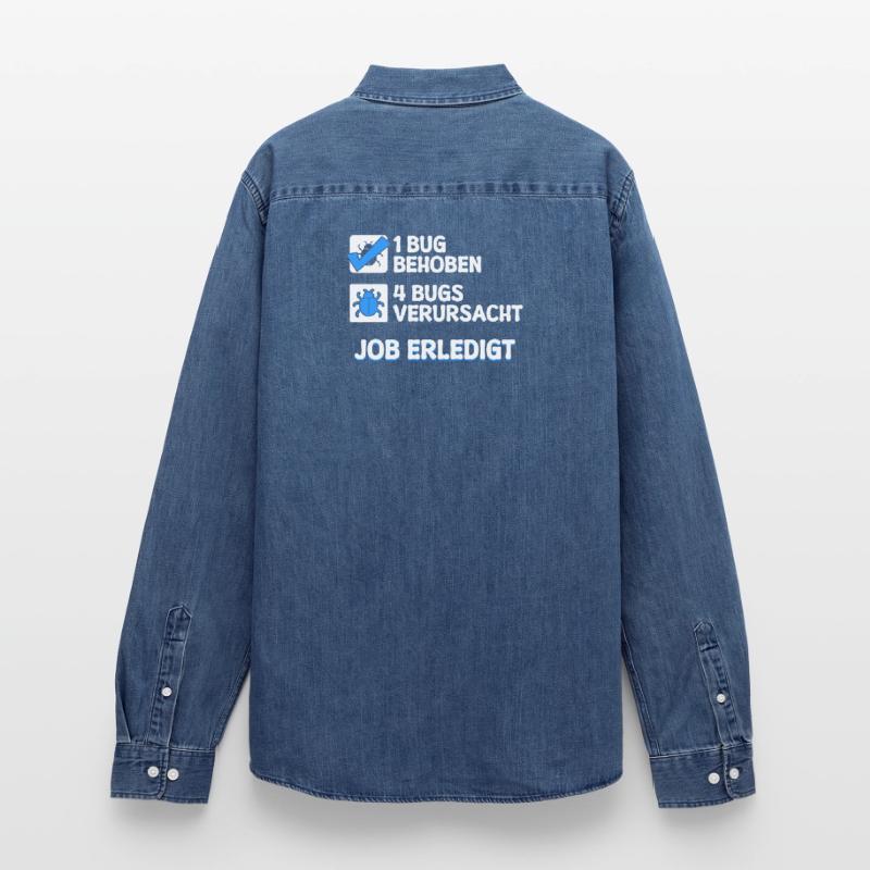 Developer Coden Skripting Bugs Debug Bugfixing Männer Jeanshemd Organic von Stanley/Stella