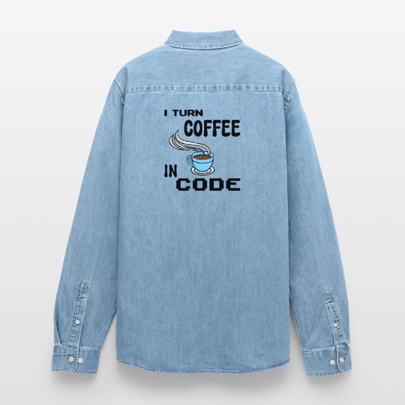 Programmeur de code Scripting Statement Développeur Chemise en denim homme bio Stanley/Stella