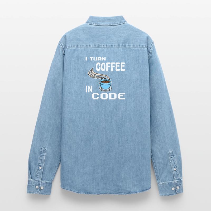 Developer Computergeek Statement Programmer Men’s Organic Denim Shirt by Stanley/Stella