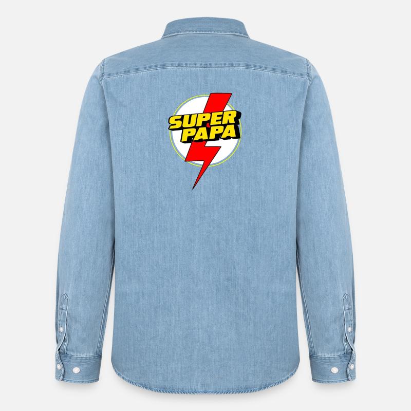 Super papà - Camicia in denim uomo bio di Stanley/Stella - azzurro chiaro slavato