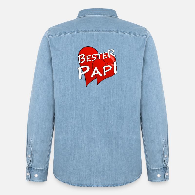 BESTER PAPI - Männer Jeanshemd Organic von Stanley/Stella - verwaschenes Hellblau