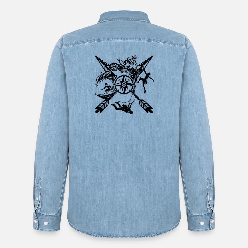 Bitte laden Sie das Designbild hoch - Männer Jeanshemd Organic von Stanley/Stella - verwaschenes Hellblau