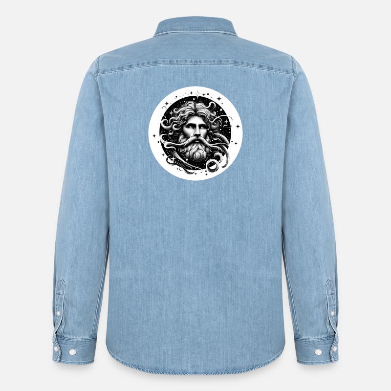 Kosmischer Sternenbart - Wassermann - Männer Jeanshemd Organic von Stanley/Stella - verwaschenes Hellblau