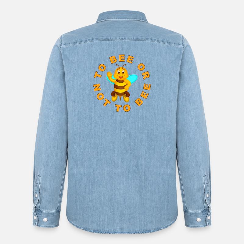 Biene oder nicht Biene - Männer Jeanshemd Organic von Stanley/Stella - verwaschenes Hellblau