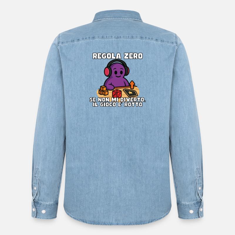 Regel Null: Spaß oder Trennung - Männer Jeanshemd Organic von Stanley/Stella - verwaschenes Hellblau