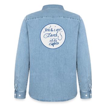 Du und ich sind Erde 1661 - Männer Jeanshemd Organic von Stanley/Stella - verwaschenes Hellblau - Hinten - AI Model Male 185 light (185cm)