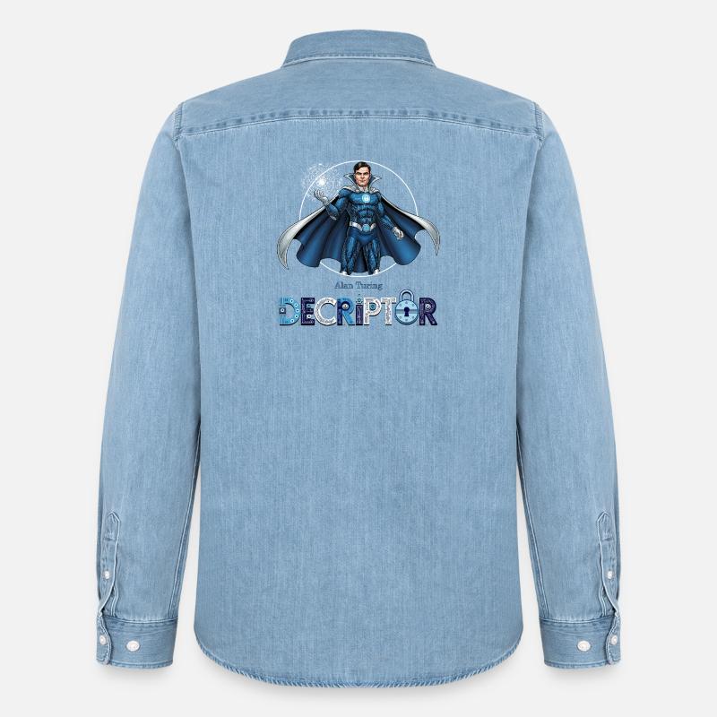 Hero Coder Decryptor - Men’s Organic Denim Shirt by Stanley/Stella - light wash