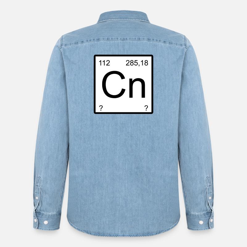 Copernicium Element Block Tee - Männer Jeanshemd Organic von Stanley/Stella - verwaschenes Hellblau