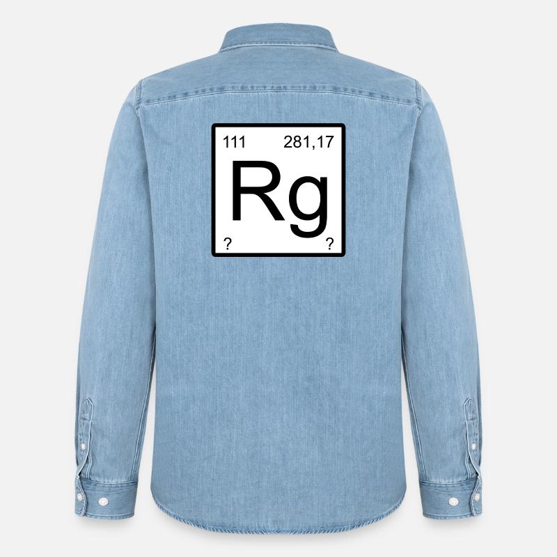 Roentgenium Minimal Design - Männer Jeanshemd Organic von Stanley/Stella - verwaschenes Hellblau