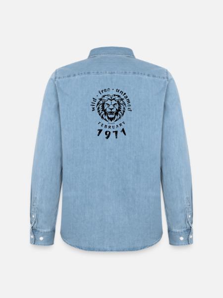 Wild, free & untamed since 02/1971 - Men’s Organic Denim Shirt by Stanley/Stella - light wash