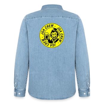 Jga Crew Affe Junggesellenabschied - Männer Jeanshemd Organic von Stanley/Stella - verwaschenes Hellblau - Hinten - AI Model Male 185 light (185cm)