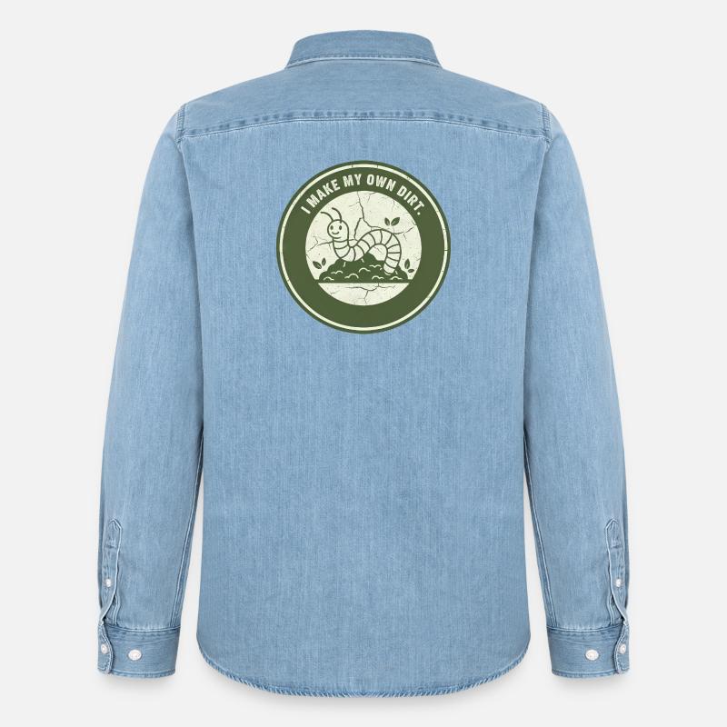 Wurmkompost: Eigenständige Erde - Männer Jeanshemd Organic von Stanley/Stella - verwaschenes Hellblau