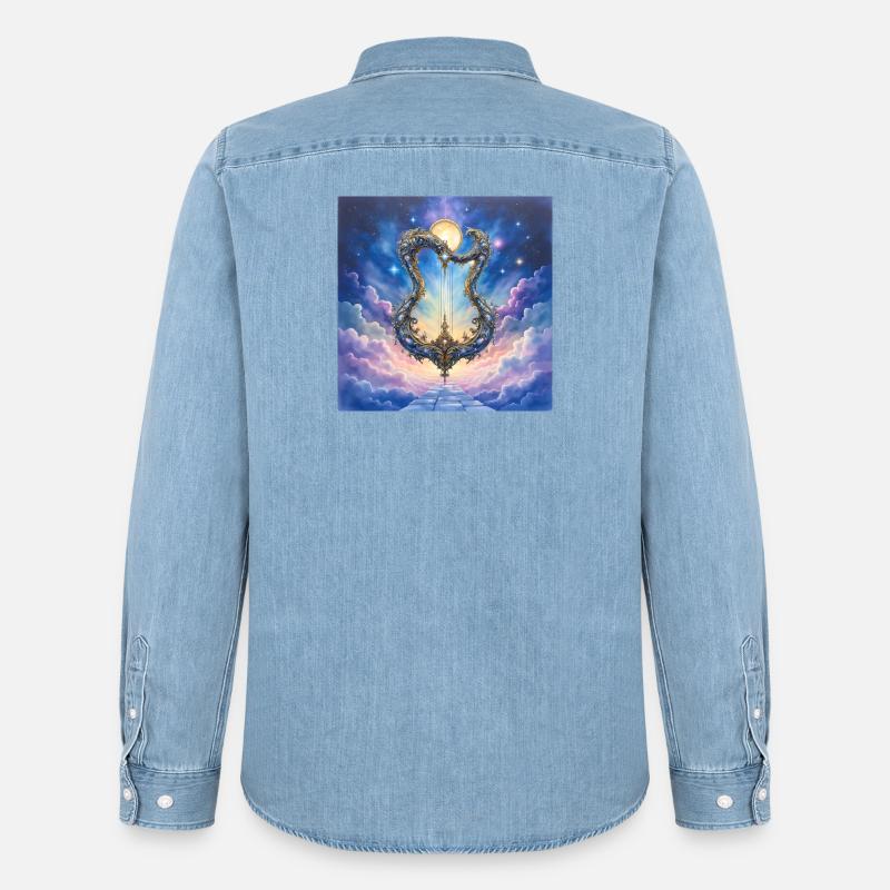 Arco Celeste della Porta d'Oro - Camicia in denim uomo bio di Stanley/Stella - azzurro chiaro slavato